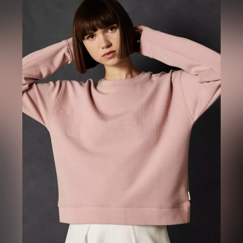 Ted Baker | NWT Dusty Pink Branded Sweatshirt Ted Size 3 (Regular Size 8-10)